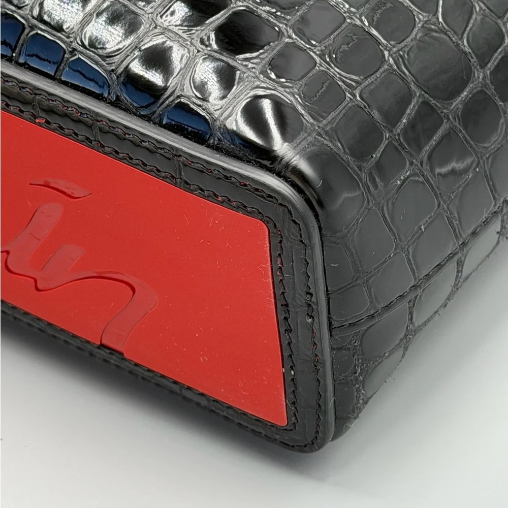 Christian Louboutin Croc Embossed Shiny Leather Tote - Picture 11 of 14